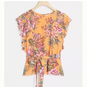 Anthropologie x Farm Rio Adonia Pintucked Blouse